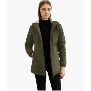 Winter Outdoor Two-Pocket Fleece Hooded Long Warm Zipper Jacket